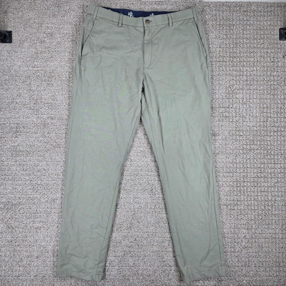 Lauren Ralph Lauren Black Label Mens 36x34 Green Performance Chino Pants Stretch